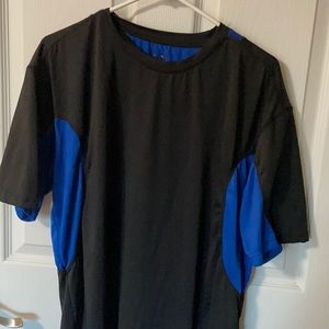 Black and Blue, short sleeved Jockey tee